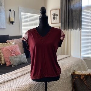 Express women’s top, lace details, SZ S.